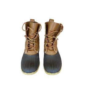 L.L. Bean Womens Brown & Black Lace Up 8" Gore-Tex Thinsulate Rain Boots Size 8